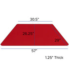 Flash Furniture Mobile 29.5"W x 57.25"L Trapezoid Thermal Laminate Activity Table - Red-Scratch and Stain Resistant Surface
