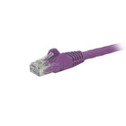 StarTech Câble de raccordement Ethernet Cat6 avec connecteurs antiaccrochements RJ-45, 2 pi, violet (N6PATCH2PL)-Gaine en PVC violette pour vos connexions en codes de couleur