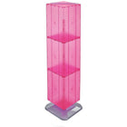 Azar Displays 60" x 14" x 14" 4-Sided Interlocking Pegboard Display, Pink (701464-PNK)-4-sided pegboard interlocking counter unit and sits on a revolving 20" diameter weighted base