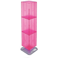 Azar Displays 60" x 14" x 14" 4-Sided Interlocking Pegboard Display, Pink (701464-PNK)-4-sided pegboard interlocking counter unit and sits on a revolving 20" diameter weighted base