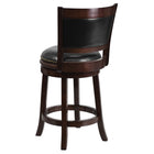 Flash Furniture 24" High Cappuccino Wood Counter Height Stool with Panel Back & Black LeatherSoft Swivel Seat-Backless Design