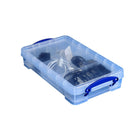 Really Useful Boxes 2.5L Storage Box with Tray, Clear-Dimensions: 2-3/4" X 8" x 13-3/8"