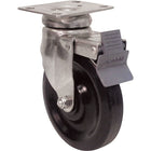 Algood General Purpose Caster - Swivel With Brake - 3" (76 Mm) - Urethane - 350 Lbs. (158.8 Kg.) - 4 Pack-Bolt Hole Size 5/16" (7.93 mm)