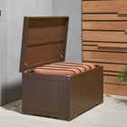 TRINITY EcoStorage 70 Gallon Oudoor Deck Box, Espresso Brown (THBBR-3108)-Raised bottom keeps out rodents, and lets out moisture to prevent mold