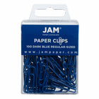JAM Paper Colored Standard 1" Paper Clips - Dark Blue - 2 Packs of 100-Color: Dark Blue