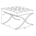 Nicer Furniture Pavilion Ottoman - Black-Highly polished stainless steel frame for a brilliant luster