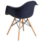 Flash Furniture Alonza Series Plastic Chairs with Wooden Legs - Navy - 2 Pack-Waterfall Seat reduces pressure on your legs