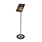 Futech FSH005S Landscape/Portrait Floor Sign Holder - 8.75" x 11.25" Signs - Silver-Holds images 8.75" x 11.25"