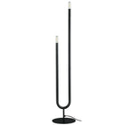 Dainolite Wand Modern Incandescent Floor Lamp - 2 Lights - Matte Black-Matte Black