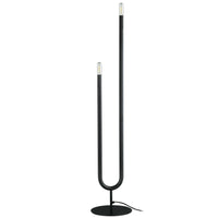 Dainolite Wand Modern Incandescent Floor Lamp - 2 Lights - Matte Black-Matte Black
