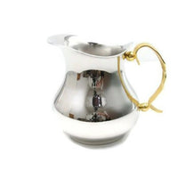 Elegance Gold Feather 6" Pitcher, Gold Handle, Nickel-Plated (72058)-Drink pitcher