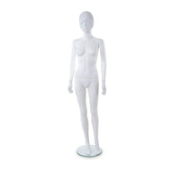 Can-Bramar  Adult Female Abstract Unbreakable Mannequin - Glass Base - Blown White (PL-F65)-Straight Arms for Easy Dressing