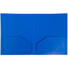 JAM PaperMD – Chemise de présentation d’école robuste en plastique à 2 pochettes, bleu, paquet de 12-Bleu