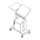HDL SA-81-3016 Subra Series Adjustable Height A/V Equipment Stand, Grey-Ideal for laptop and projector presentations