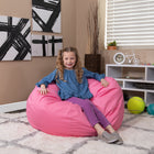 Flash Furniture Oversized Solid Light Pink Bean Bag Chair-Machine Washable Removable Slip Cover