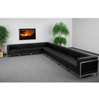 Flash Furniture HERCULES Imagination LeatherSoft Sectional Configuration, 9 Pieces, Black-Add on pieces as your business grows