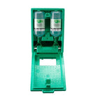 Plum Large Duo Eyewash Station-Dust-proof wall station includes 2X 1000 mL Eyewash Duo, pictogram on the front side and a mirror inside the lid