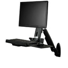 StarTech Wall-Mounted Sit-Stand Desk, Single Monitor (WALLSTS1)-Supports a single monitor up to 24" (with weight capacity of 17.6 lb./8 kg)