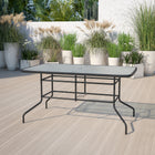 Flash Furniture 31.5" x 55" Rectangular Tempered Glass Metal Table-5mm Thick Glass