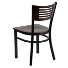 Flash Furniture HERCULES Series Black Slat Back Metal Restaurant Chair - Walnut Wood Back & Seat-Walnut Finished Wood Seat
