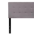 Flash Furniture Bedford Tufted Upholstered Queen Size Headboard - Light Grey Fabric-Box Stitch Design