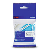Brother Genuine MK231 Non-Laminated Tape for P-touch Label Makers - 12 mm wide x 8 m long - Black on White-Black on white non-laminated M Series 12 mm label tape 