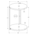 Monarch Specialties - 3056 Table D'Appoint - Blanc Lustre/Metal Chrome-La base en métal chromé robuste et élégante s'allie avec la surface blanche pour offrir un support exceptionnel