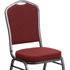 Flash Furniture – Chaise banquet empilable à haut dossier, siège en tissu bourgogne 2,5 po, argenté (NGC01HTS2201SV)-Panneau arrière sans couture