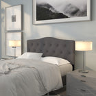 Flash Furniture - Tête de lit Cambridge double touffetée et rembourrée en tissu gris foncé-Taille de la tête de lit: 56,75 larg. x 3 prof. x 24 haut. (po)