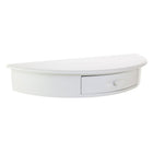 kieragrace Providence Morris Half Moon Shelf - White, Matte Finish-Floating shelf with drawer measures 4" x 10" x 24”