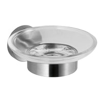 ASI Soap Dish with Glass-Clear glass holder has raised ribs to elevate soap slightly above surface to promote drying.