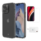 AXS Starter Kit bundle - Ultra Clear Case, Screen Protector and 20w Charger for Apple iPhone 14 Pro-Drop-tested, scratch resistant phone case with shock absorbing air pockets