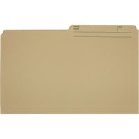 Hilroy - Chemises de classement recyclées, manille, format légal, 9 po x 14 7/8 po, paquet de 100-1/2 coupée, réversible