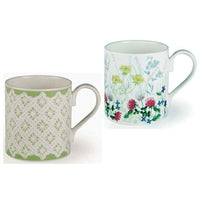 Roy Kirkham Mugs (Set of 6) - Nina Campbell English Meadow, Larch Shape-Mugs
