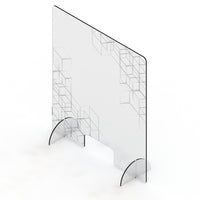Mark Maker Acrylic Sneeze Guard - 18" x 23.75" - Design #7-Available with acrylic feet to easily stand on countertops for portability and quick installation with no tools required.