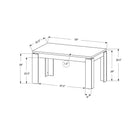 Monarch Specialties 1089 Dining Table - 36"X 60"/Black Reclaimed Wood-Look-Weight Capacity: 132 lbs