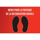 Mark Maker French Floor Decal 12" x 18" - Merci Pour La Pratique De La Distanciation Sociale-French Floor Decal