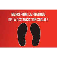 Mark Maker French Floor Decal 12" x 18" - Merci Pour La Pratique De La Distanciation Sociale-French Floor Decal