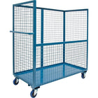 Kleton Wire Mesh Stock Truck, Steel, 24" x 55" x 36", without Drop-Gate, Blue (MO046)-No. of Shelves: 0