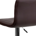 Flash Furniture Contemporary Brown Vinyl Adjustable Height Barstool with Horizontal Stitch Back & Chrome Base - 2 Pack-Height Adjustable Seat with Gas Lift