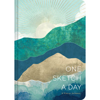Chronicle Books Horizons One Sketch a Day-Illustrated cover featuring stunning artwork of the sun on a horizon by SpaceFrog Designs