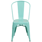 Flash Furniture Commercial Grade Mint Green Metal Indoor-Outdoor Stackable Chair-Set of 4 Stackable Bistro Style Chairs
