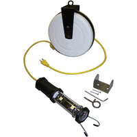 Lind Equipment Heavy-Duty 8W LED Work Lights with Cord Reels-Virtually indestructible with a polycarbonate lens and rubber handle
