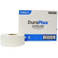 DuraPlus UltraSoft Jumbo 2-Ply Bathroom Tissue - 1000' - White - 8 Pack-Provides superior performance and greater value