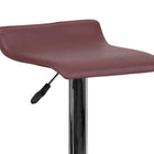 Flash Furniture – Tabouret de bar ajustable contemporain en vinyle bourgogne et à pied chromé (DS801CONTBURG)-Siège pivotant