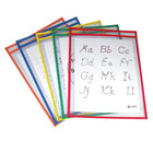 C-Line Reusable Dry Erase Pockets, Primary Colours, 9" x 12", 25 Pack (CLI40620)-Helps to protect the environment and save paper by eliminating the need to copy worksheets over and over again