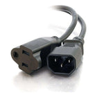 C2G 3147 1' IEC320C14 to NEMA 5-15R Monitor Power Adapter Cord-NEMA 5-15 Female and C14 IEC ports for efficient connection