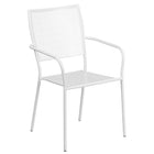 30'' Round White Indoor-Outdoor Steel Folding Patio Table Set with 4 Square Back Chairs [CO-30RDF-02CHR4-WH-GG]-4