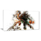Designart Basketball Lets Go Defense Canvas Art Print, (PT2530-32-16)-Print