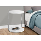 Monarch Specialties 3056 Accent Table - Glossy White/Chrome Metal-1-year manufacturer's limited warranty (details with product)